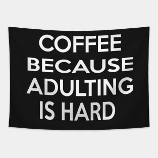 Coffee Because Adulting Is Hard T-Shirt Funny Knitting Gift,  Yarn Crocheter, Knitter Shirt, Grandma Gift, Mom Gifts, Cute Gift Tapestry