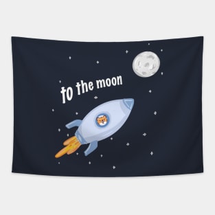 Shiba Inu to the Moon Tapestry