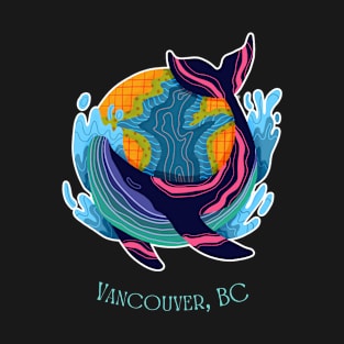 Vancouver BC Colorful Abstract Indigo Whale T-Shirt