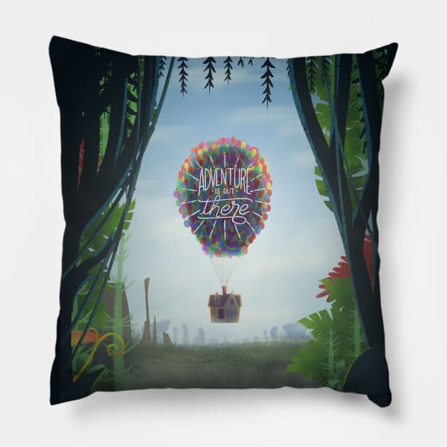 Up - Adventure is Out There Pillow by Studio Mootant