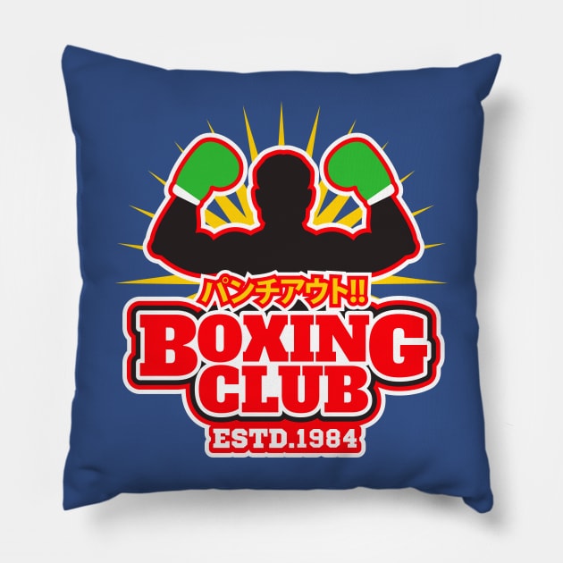 Punch Out Boxing Club Pillow by machmigo