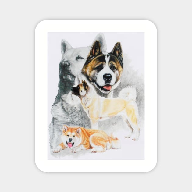 Akita Medley Magnet by BarbBarcikKeith