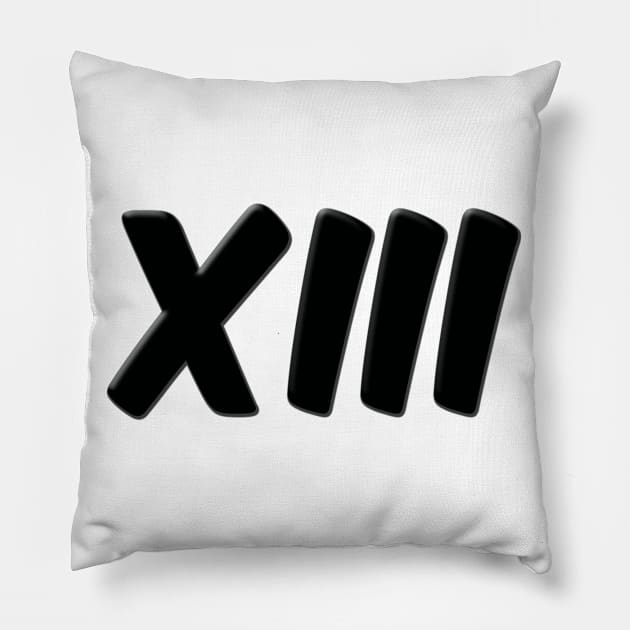 BLACK XIII LOGO Pillow by J. Augustus