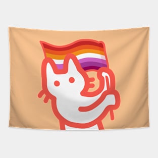 owie waving lesbian pride flag Tapestry