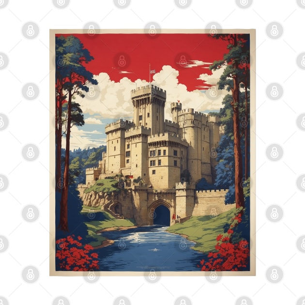 Warwick Castle United Kingdom Vintage Travel Tourism Poster Art by TravelersGems