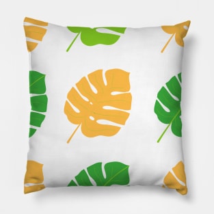 Green and orange leafy pattern Pillow