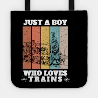 Kids Train Birthday Just a boy who loves Trains Tote