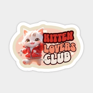 Cute Cat personified with red jacket Kids Magnet