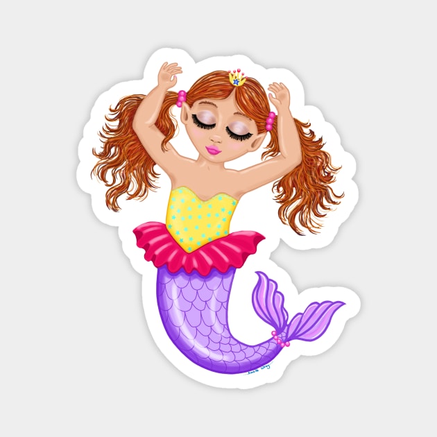 Little Ballerina Mermaid Magnet by SoozieWray