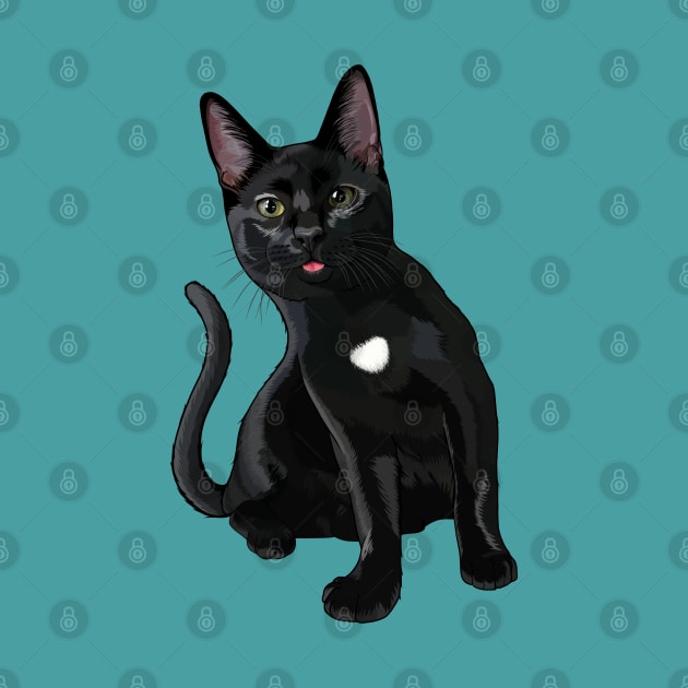 Silly Black Cat Blep by CarleahUnique