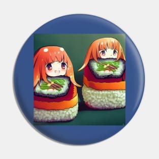 Kawaii Anime Sushi Pin