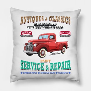 Antique Classic Car Garage Hot Rod Novelty Gift Pillow