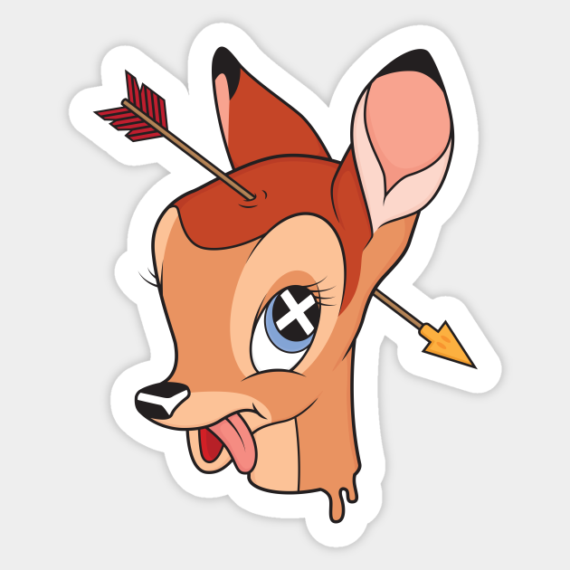 Giet borst Nieuw maanjaar Bambi Head - Bambi - Sticker | TeePublic