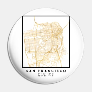 SAN FRANCISCO CALIFORNIA CITY STREET MAP ART Pin