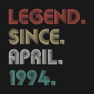 29 Years Old Vintage Legend Since April 1994 29th T-Shirt