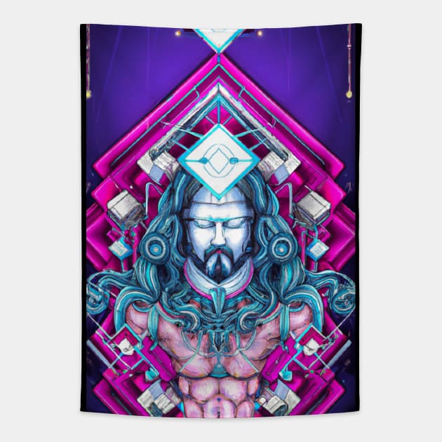 Trippy God Head Tapestry by Trip Tank