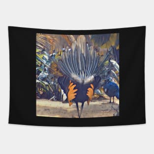 Javan Green Peafowl chick Tapestry