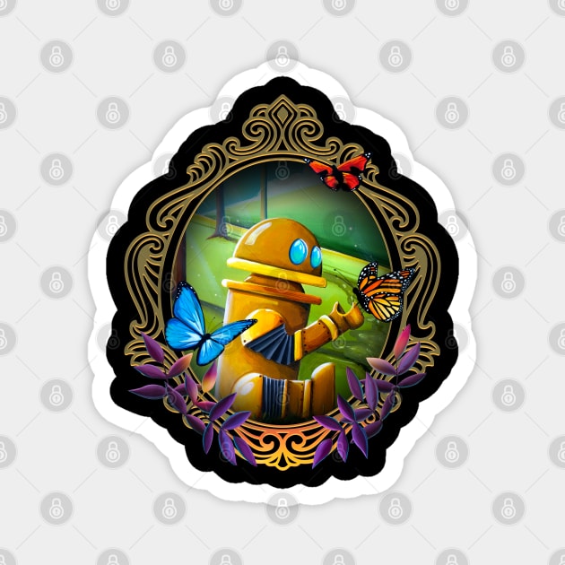 Bot & the Butterflies Magnet by Rocket Girl