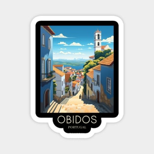 A Pop Art Travel Print of Obidos - Portugal Magnet