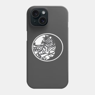 Tiger Silhouette In White Tribal Tattoo Style Vector Art Phone Case