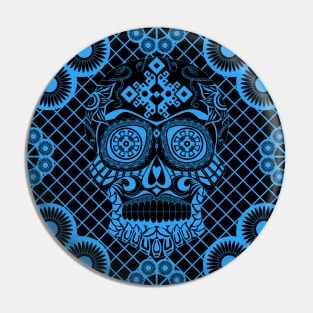 blue pattern in picnic death skull ecopop Pin