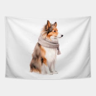 Winter dog Tapestry