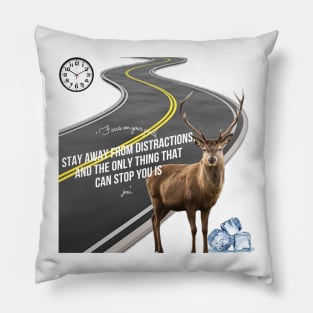 "Focus on your goals, stay away from distractions, and the only thing that can stop you is you." Pillow