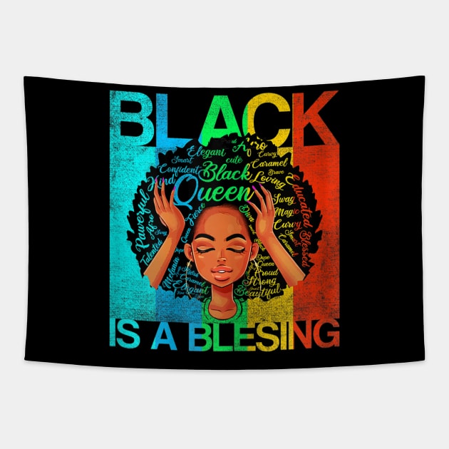 Womens Juneteenth Queen Black is a Blessing Melanin Women Tapestry by drag is art