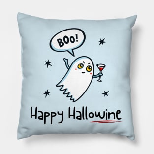 Happy Hallowine - Ghost Pillow