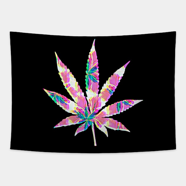 Red and White Weed Cannabis Design Tapestry by Lin Watchorn 