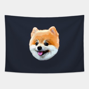 Pomeranian Mega Cute Cartoon Head Tapestry