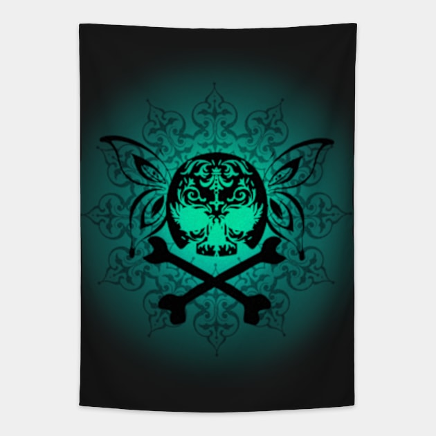 Butterfly Skull Tapestry by Artizan