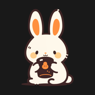 Kawaii bunny drinking hot chocolate T-Shirt