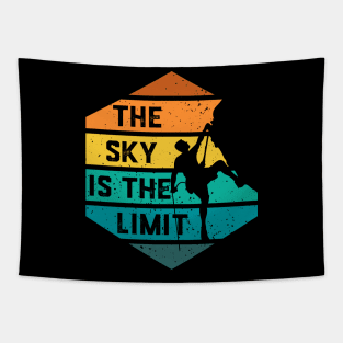 The Sky Is The Limit Rock Climbing Climber Tapestry