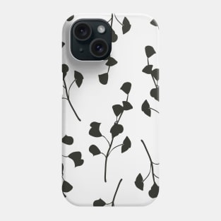 Black White Simple Botanical Tropical Leaves Phone Case
