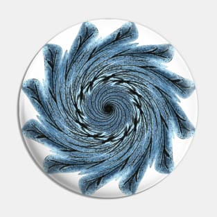Blue Watercolor Snowflake Pattern Christmas Pin