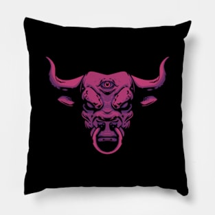 Neon bull Pillow