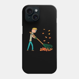 Raking Autumn Leaves Phone Case