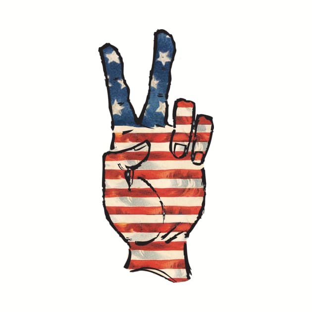 USA Flag Peace Hand by jimmythedog