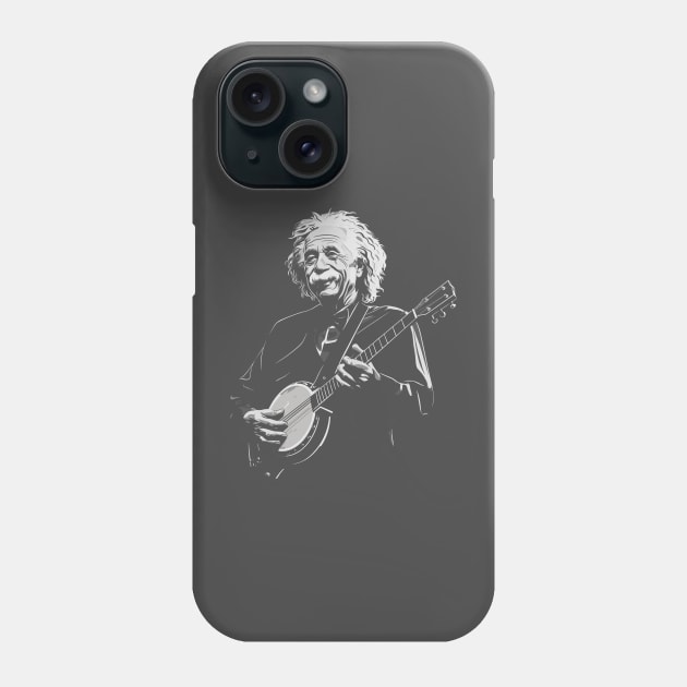 Albert Einstein Playing Banjo Funny Science Satire Phone Case by robotbasecamp