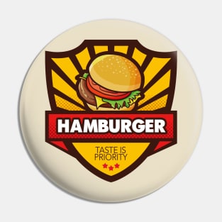 Cool Hamburger Emblem Style Pin