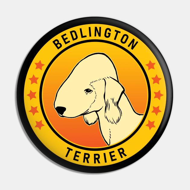 Bedlington Terrier Dog Portrait Pin by millersye