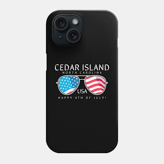 Cedar Island, NC Summertime Vacationing Fourth of July Sunglasses Phone Case by Contentarama