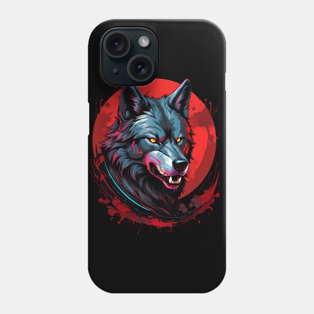 Wolf face bloodmoon Phone Case by TaevasDesign