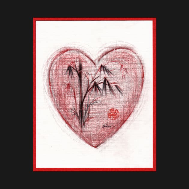 Sacred Love - Colored Pencil Heart Drawing by tranquilwaters