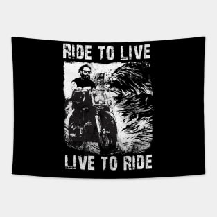 Ride to Live motorcycle biker Tapestry