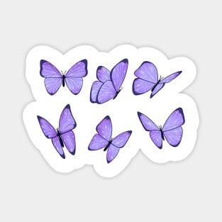 Winter cold blue butterfly sticker pack Magnet