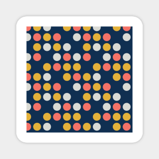 Polka Dots Blue Pink Yellow Magnet