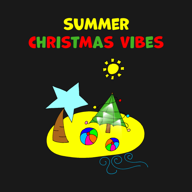 Christmas on the Beach Summer Christmas Vibes Funny by Artstastic