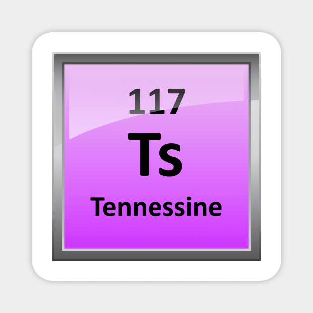 Tennessine or Element 117 Periodic Table Symbol Magnet by sciencenotes